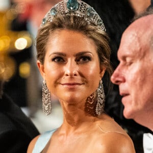 La princesse Madeleine de Suède - Réception de la cérémonie annuelle du Prix Nobel à l'hôtel de ville de Stockholm, le 10 décembre 2019.