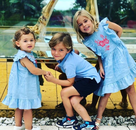 Les trois enfants de la princesse Madeleine de Suède, Leonore, Nicolas et Adrienne, sur Instagram, octobre 2019.