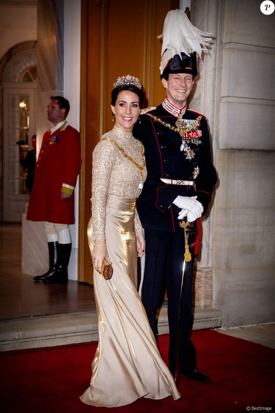 Le prince Joachim de Danemark et la princesse Marie de Danemark - Banquet du Nouvel An 2019 de la famille royale de Danemark au palais d&#039;Amalienborg à Copenhague, Danemark, le 1er janvier 2019.