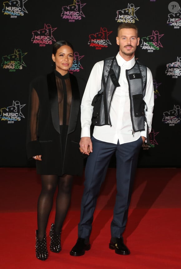 Christina Milian enceinte et son compagnon Matt Pokora (M. Pokora) - 21ème édition des NRJ Music Awards au Palais des festivals à Cannes le 9 novembre 2019. © Dominique Jacovides/Bestimage
