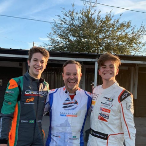 Rubens Barrichello et ses deux fils, Dudu et Fefo Barrichello. Décembre 2019.