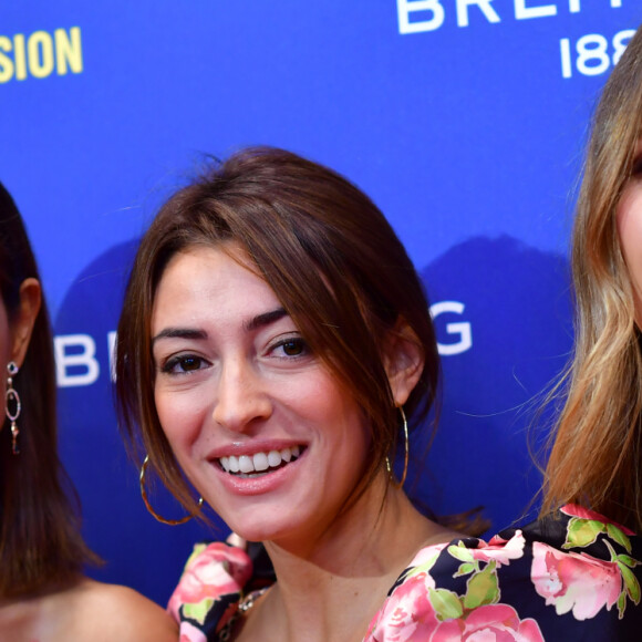 Malika Ménard (Miss France 2010), Rachel Legrain-Trapani (Miss France 2007) et Laury Thilleman (Miss France 2011) lors de la soirée de réouverture de la boutique "Breitling", située rue de la Paix. Paris, le 3 octobre 2019. © Rachid Bellak/Bestimage