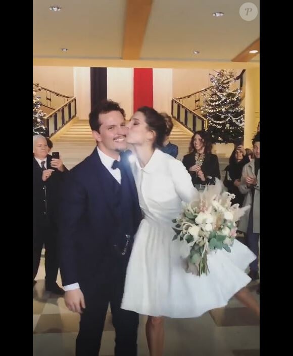 Mariage de l'ancienne Miss France Laury Thilleman et Juan Arbelaez, en Bretagne, le 21 décembre 2019.