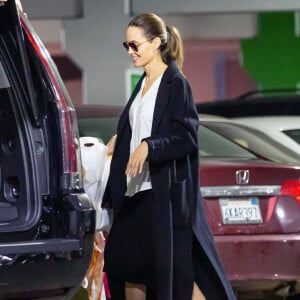 Exclusif - Angelina Jolie fait ses courses de Noël de dernière minute avec ses enfants Knox Léonet Vivienne Marcheline à Los Angeles le 23 décembre 2019.