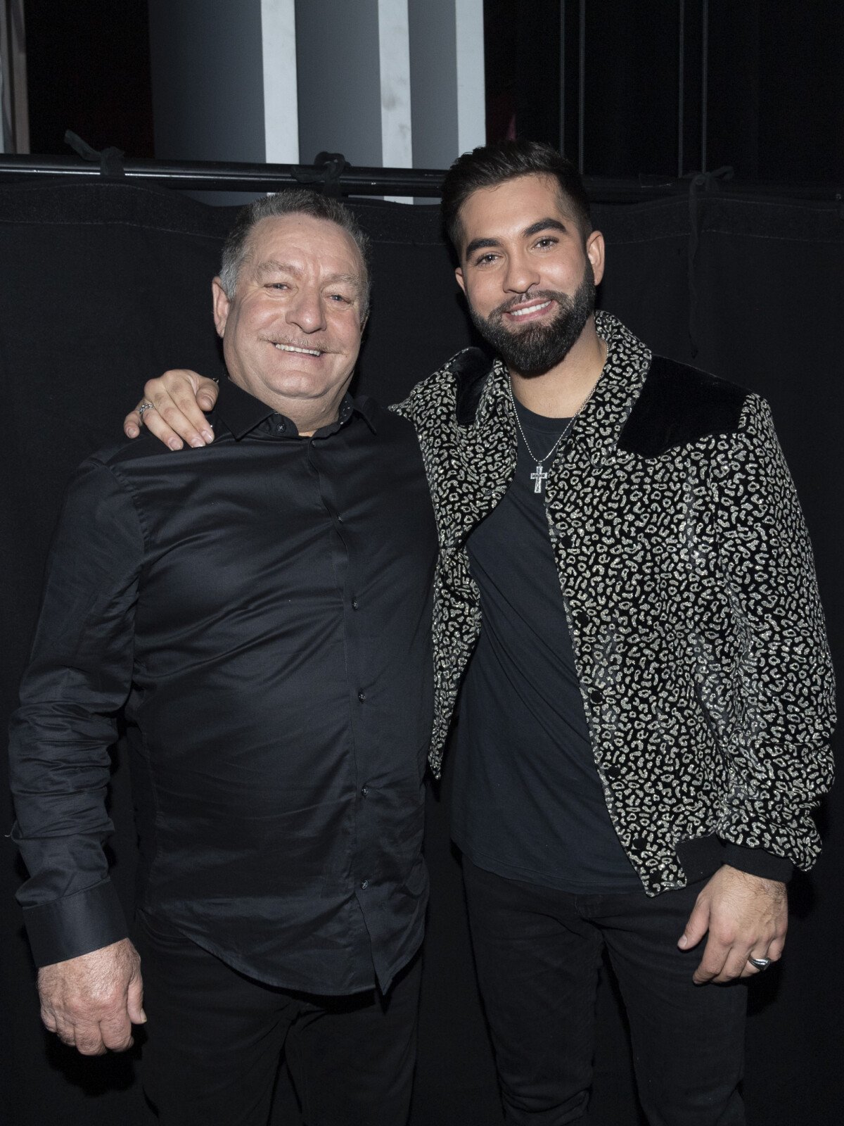 Photo : Exclusif- Kendji Girac et son père Paul - Surprises - Backstage de l'enregistrement de l'émission "La Chanson secrète 4", qui sera diffusée le 4 janvier 2020 sur TF1, à Paris.