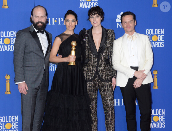 Brett Gelman, Sian Clifford, Phoebe Waller-Bridge, Andrew Scott - Pressroom de la 77e cérémonie annuelle des Golden Globe Awards au Beverly Hilton Hotel à Los Angeles, le 5 janvier 2020.