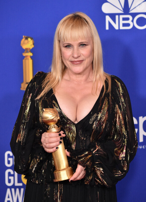 Patricia Arquette - Pressroom de la 77e cérémonie annuelle des Golden Globe Awards au Beverly Hilton Hotel à Los Angeles, le 5 janvier 2020.