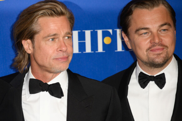 Leonardo Di Caprio, Brad Pitt - Pressroom de la 77e cérémonie annuelle des Golden Globe Awards au Beverly Hilton Hotel à Los Angeles, le 5 janvier 2020.