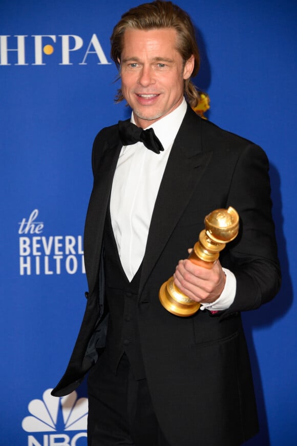 Brad Pitt - Pressroom de la 77e cérémonie annuelle des Golden Globe Awards au Beverly Hilton Hotel à Los Angeles, le 5 janvier 2020.