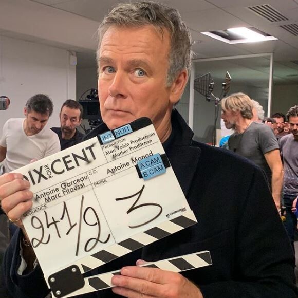 Franck Dubosc sur le tournage de la série "Dix pour cent" de France 2. Photo publiée sur Instagram le 21 novembre 2019.