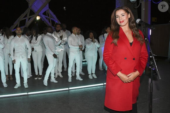 Exclusif - Chimène Badi - Concert anniversaire des 130 ans de la Tour Eiffel à Paris, au troisième étage. Le 3 octobre 2019. © Pierre Perusseau/ Bestimage