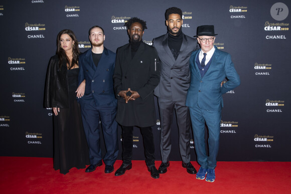 Adèle Exarchopoulos, Alexis Manenti, Ladj Ly, Djebril Zonga et Jacques Audiard - Photocall du dîner Chanel des révélations César 2020 au Petit Palais à Paris, le 13 janvier 2020. © Olivier Borde/Bestimage