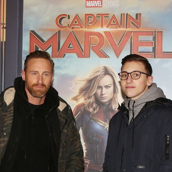 Frank Delay et son fils Kezian - Avant-première du film "Captain Marvel" au Grand Rex à Paris le 5 mars 2019. © Denis Guignebourg/Bestimage