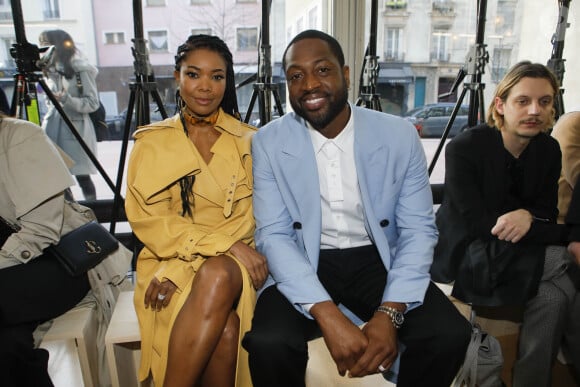 Gabrielle Union et Dwayne Wade au défilé Lanvin, collection homme automne-hiver 2020-2012 au Centre National de la Danse à Pantin, le 19 janvier 2020. © Christophe Clovis - Veeren Ramsamy / Bestimage