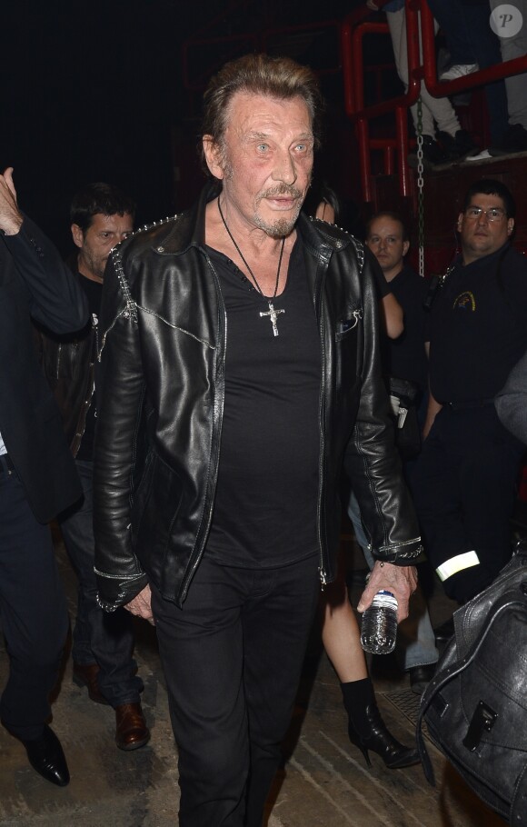 Johnny Hallyday au concert de Patrick Bruel a Bercy le 22/06/2013.