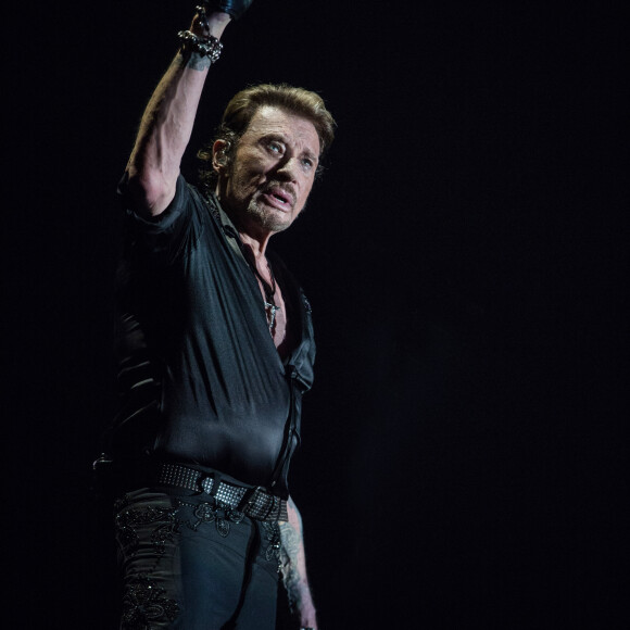 Exclusif - Johnny Hallyday en concert au POPB de Bercy a Paris - Jour 3 de la tournee "Born Rocker Tour". Le 16 juin 2013.