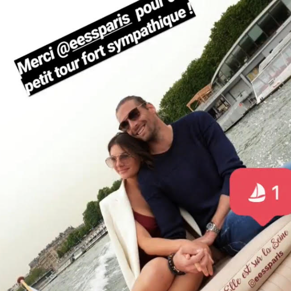 Camille Lacourt et sa nouvelle petite amie, le 23 avril 2019.