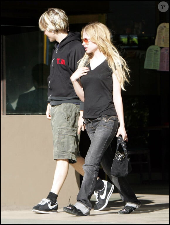 Avril Lavigne et Deryck Whibley à West Hollywood, le 7 octobre 2005. 