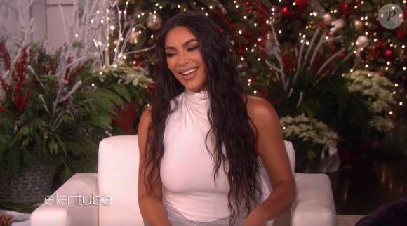 Kim Kardashian sur le plateau de l'émission Ellen DeGeneres à Los Angeles, le 17 décembre 2019
