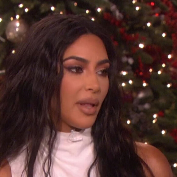 Kim Kardashian sur le plateau de l'émission Ellen DeGeneres à Los Angeles, le 17 décembre 2019