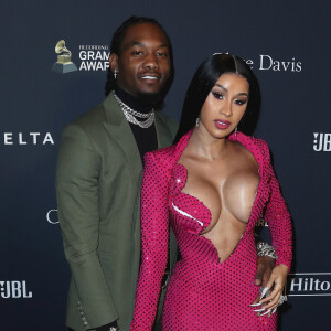 Cardi B et Offset assistent à la soirée Recording Academy and Clive Davis 2020 Pre-GRAMMY à l'hôtel The Beverly Hilton. Beverly Hills, Los Angeles, le 25 janvier 2020.