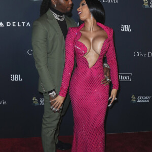 Cardi B et Offset assistent à la soirée Recording Academy and Clive Davis 2020 Pre-GRAMMY à l'hôtel The Beverly Hilton. Beverly Hills, Los Angeles, le 25 janvier 2020.