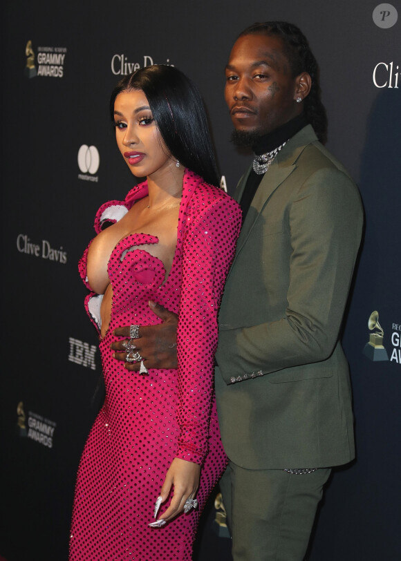 Cardi B et Offset assistent à la soirée Recording Academy and Clive Davis 2020 Pre-GRAMMY à l'hôtel The Beverly Hilton. Beverly Hills, Los Angeles, le 25 janvier 2020.
