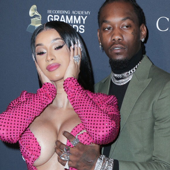 Cardi B et Offset assistent à la soirée Recording Academy and Clive Davis 2020 Pre-GRAMMY à l'hôtel The Beverly Hilton. Beverly Hills, Los Angeles, le 25 janvier 2020.