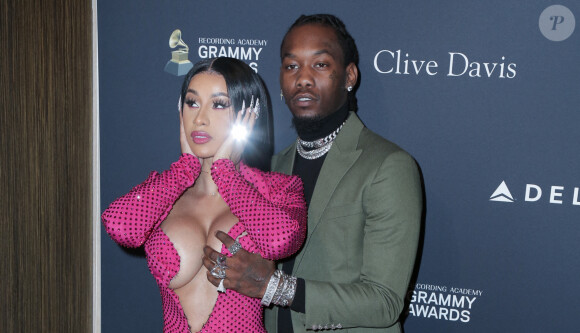 Cardi B et Offset assistent à la soirée Recording Academy and Clive Davis 2020 Pre-GRAMMY à l'hôtel The Beverly Hilton. Beverly Hills, Los Angeles, le 25 janvier 2020.