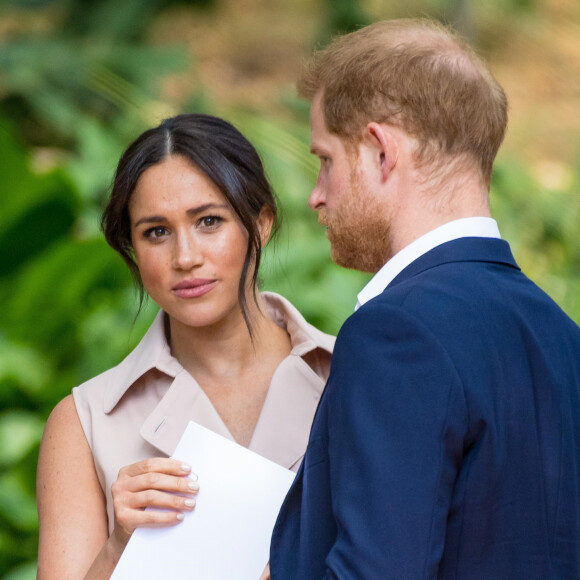 Le prince Harry, duc de Sussex, et Meghan Markle, duchesse de Sussex, se rendent à la réception des industries créatives et des entreprises à Johannesburg, le 2 octobre 2019.