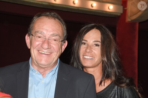 Semi-exclusif - Jean-Pierre Pernaut et sa femme Nathalie Marquay - Les célébrités lors de la générale de la pièce de théâtre "La Tête Dans Les Etoiles" au Théâtre de la Gaîté-Montparnasse à Paris, France, le 24 mai 2018. © Coadic Guirec/Bestimage