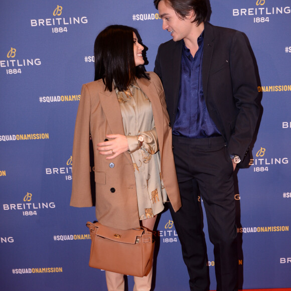 Capucine Anav et son compagnon Alain-Fabien Delon lors de la soirée de réouverture de la boutique "Breitling", située rue de la Paix. Paris, le 3 octobre 2019. © Rachid Bellak/Bestimage