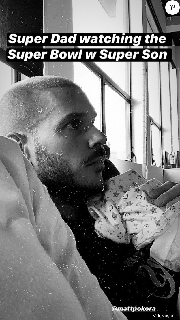 M Pokora Papa Poule Gros Calin Avec Son Fils Isaiah Devant Le Super Bowl Purepeople