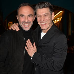 Nikos Aliagas et Marc Lavoine à la générale de presse du spectacle musicale "Les Souliers Rouges" aux Folies Bergères à Paris, France, le 4 février 2020. © Veeren/Bestimage