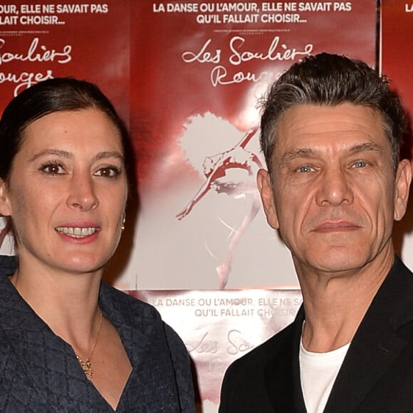 Marie-Agnès Gillot et Marc Lavoine au photocall de la générale de presse du spectacle musicale "Les Souliers Rouges" aux Folies Bergères à Paris, France, le 4 février 2020. © Veeren/Bestimage