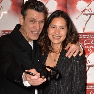 Marc Lavoine et sa compagne Line Papin au photocall de la générale de presse du spectacle musicale "Les Souliers Rouges" aux Folies Bergères à Paris, France, le 4 février 2020. © Veeren/Bestimage