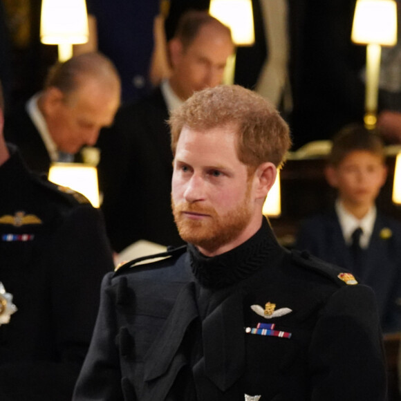 Le prince William, duc de Cambridge, Le prince Harry et Meghan Markle, duchesse de Sussex - Cérémonie de mariage du prince Harry et de Meghan Markle en la chapelle Saint-George au château de Windsor, Royaume Uni, le 19 mai 2018.