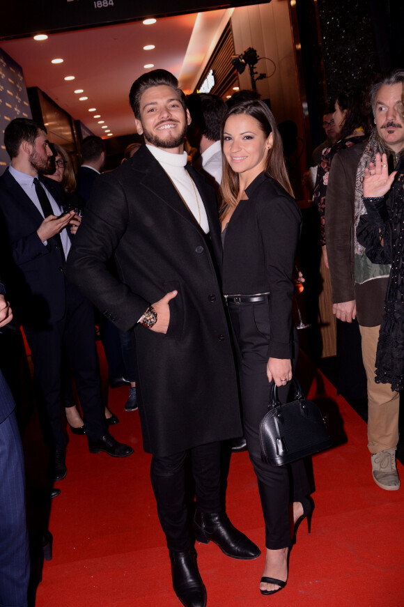 Rayane Bensetti et Denitsa Ikonomova lors de la soirée de réouverture de la boutique "Breitling", située rue de la Paix. Paris, le 3 octobre 2019. © Rachid Bellak/Bestimage