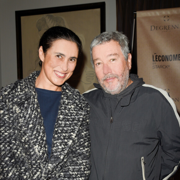 Exclusif - Philippe Starck avec sa femme Jasmine Abdellatif à la présentation de "L'économe by Starck", une série de couteaux de cuisine désignés par Philippe Starck pour la maison Guy Degrenne. Paris, le 14 septembre 2017. © Guirec Coadic/Bestimage