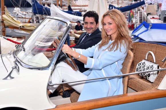 Adriana Karembeu et son mari André Ohanian sont au Yacht Club de Monaco dans le cadre de la 12 ème Monaco Classic Week à Monaco le 10 septembre 2015.