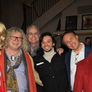 Exclusif - Pierre-Jean Chalençon, Christophe Combarieu, Olivier Macé - Soirée Absolutely Hilarious au Théâtre des Mathurins à Paris le 10 février 2020. © Philippe Baldini / Bestimage 10/02/2020 - Paris