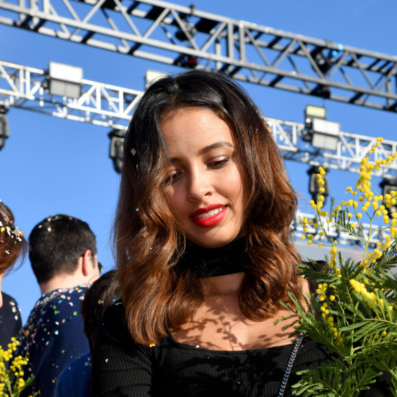 Flora Coquerel, Miss France 2014, Ambassadrice du Carnaval 2020, en partenariat avec L'Oréal professionnel, - 1er corso fleuri dans le cadre du 136ème Carnaval de Nice "Roi de la Mode" le 15 février 2020. Le Carnaval de Nice se déroule du 15 au 29 février 2020. Le Carnaval de Nice est l'un des trois plus grands et plus prestigieux au monde avec ceux de Rio et de Venise. Nice, le 15 février 2020. © Bruno Bebert/Bestimage