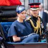 Le prince Harry, duc de Sussex, et Meghan Markle, duchesse de Sussex, première apparition publique de la duchesse depuis la naissance du bébé royal Archie lors de la parade Trooping the Colour 2019, célébrant le 93ème anniversaire de la reine Elisabeth II, au palais de Buckingham, Londres, le 8 juin 2019.