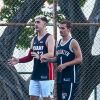 Exclusif - Antoine Griezmann et son frère Théo jouent au basketball pendant leurs vacances à Miami, Floride, Etats-Unis, le 5 août 2018.