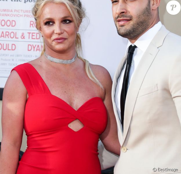 Britney Spears, Sam Asghari - Les célébrités assistent à la première de "Once Upon a Time in Hollywood" à Hollywood, le 22 juillet 2019.
