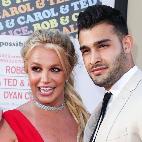 Britney Spears, Sam Asghari - Les célébrités assistent à la première de "Once Upon a Time in Hollywood" à Hollywood, le 22 juillet 2019.