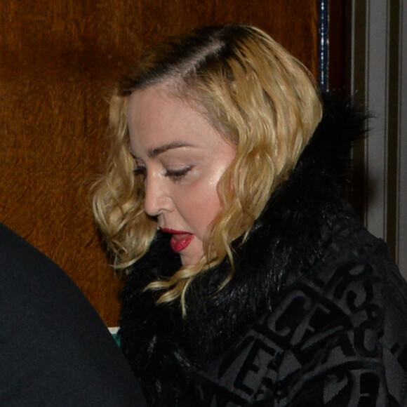 Madonna quitte le Palladium de Londres après un concert. Le 2 février 2020. @Palace Lee/Splash News/ABACAPRESS.COM