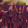 La performance du groupe "The Pussycat Dolls" dans l'émission "The X-Factor: Celebrity", jugée trop sexy par certains téléspectateurs britanniques qui ont porté plainte. Le groupe, reformé récemment, a interprété son nouveau titre "React". Londres. Le 30 novembre 2019.