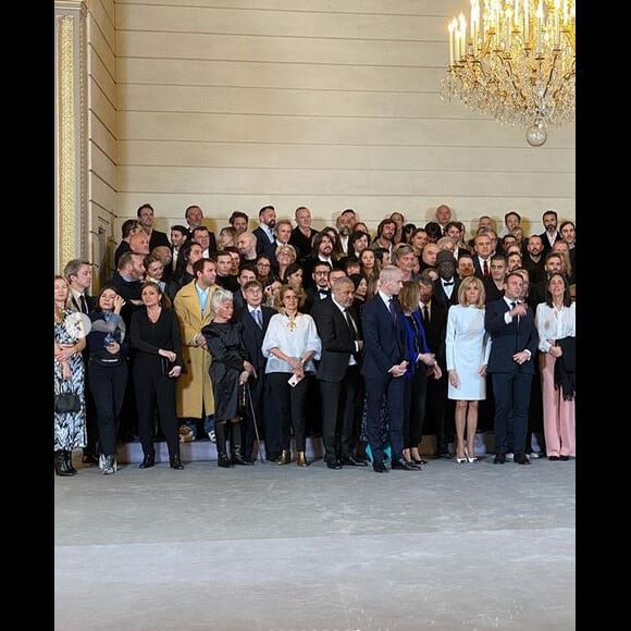 Dîner offert par le président de la République et madame Brigitte Macron en l'honneur de la création et à l'occasion de la semaine de la mode, au palais de l'Élysée. Paris, le 24 février 2020.