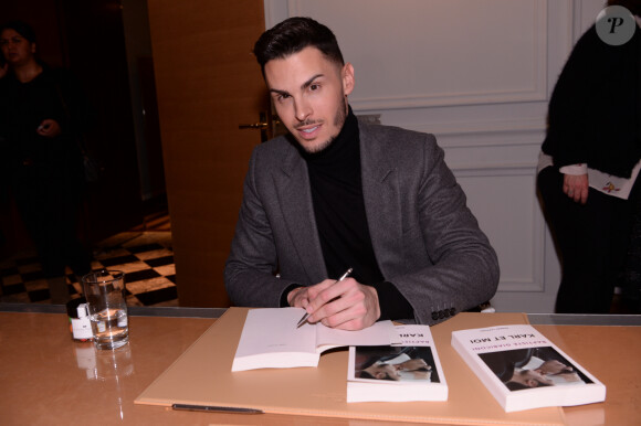 Exclusif - Baptiste Giabiconi fête le lancement de son livre "Karl et moi" au Royal Monceau à Paris le 26 février 2020. © Rachid Bellak/Bestimage